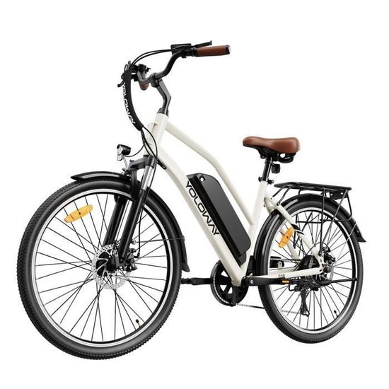 YOLOWAY C10 Vélo Électrique 26″ – Moteur 250W – Batterie Amovible 36V 12.5Ah – Autonomie 90km