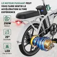 HITWAY – Vélo Électrique Pliable 16" – Moteur 250 W – Batterie 36 V 8,4 Ah – Autonomie jusqu'à 70 km – Pompe à vélo offerte
