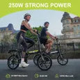 AVDLEU A10 – Vélo Électrique Pliable 16" – Moteur 250 W – Batterie Amovible 36 V 11,4 Ah – Autonomie jusqu'à 80 km