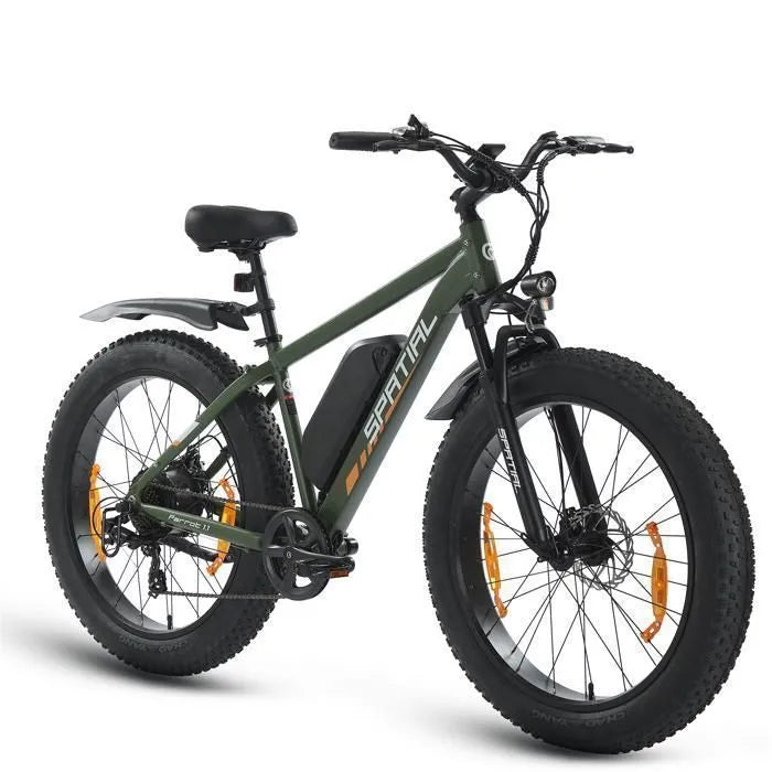 SPATIAL Vélo électrique 26"*4 Vert-Moteur 1000W- Batterie 48V13Ah- Shimano 7 Vitesses - VTT Ville E-Bike