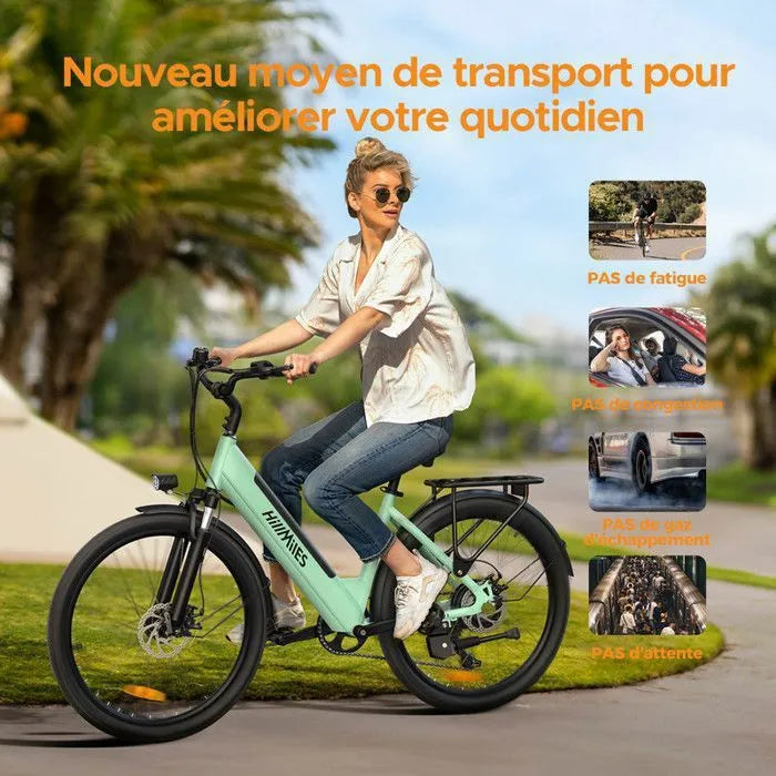 HILLMILES MileCity 1 – Vélo Électrique 26" – 250 W – Batterie 36 V 13 Ah – Jusqu’à 100 km