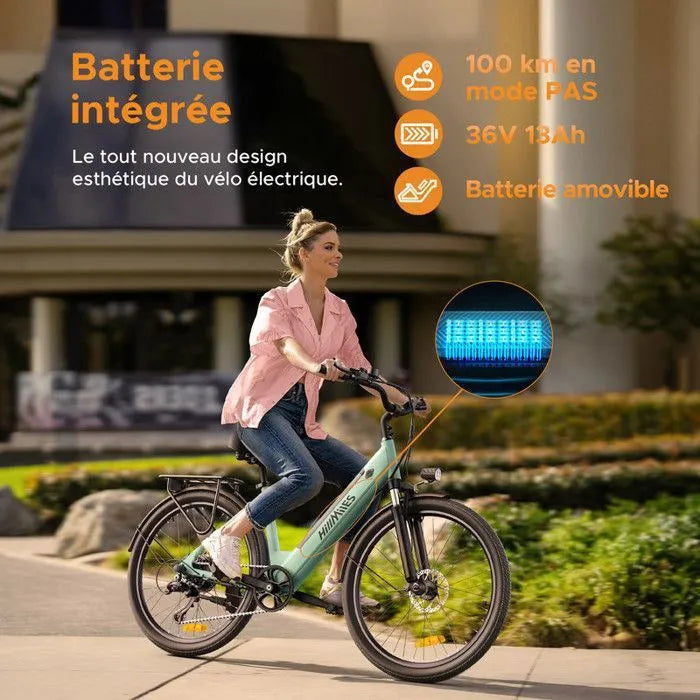 HILLMILES MileCity 1 – Vélo Électrique 26" – 250 W – Batterie 36 V 13 Ah – Jusqu’à 100 km